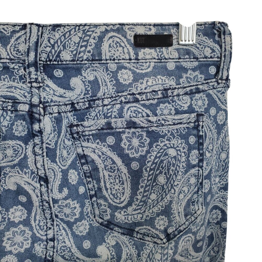 Kut From The Kloth Jeans Eva Boho Paisley Printed Denim Ankle Skinny Festival - Picture 15 of 16